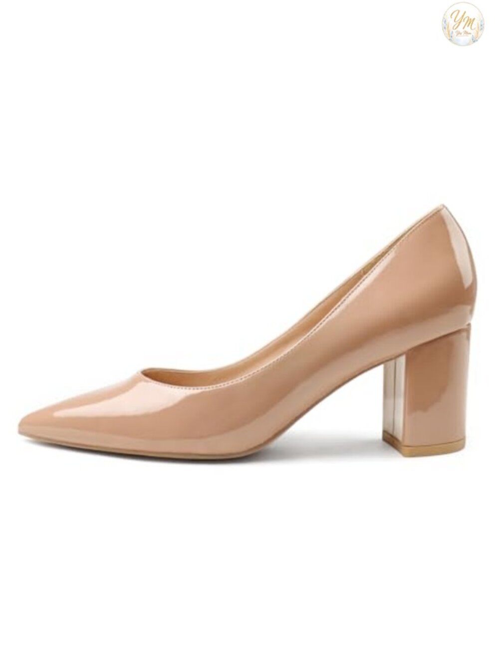 Women's Pointed Toe Chunky Block Heel Pumps Ankle Strap Pull-On